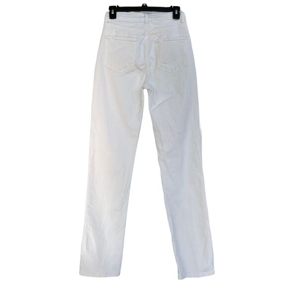 Revice Denim SZ 28 Straight Jeans Hi-Rise Pockets Zip-Fly White Womens - Long - Picture 3 of 9